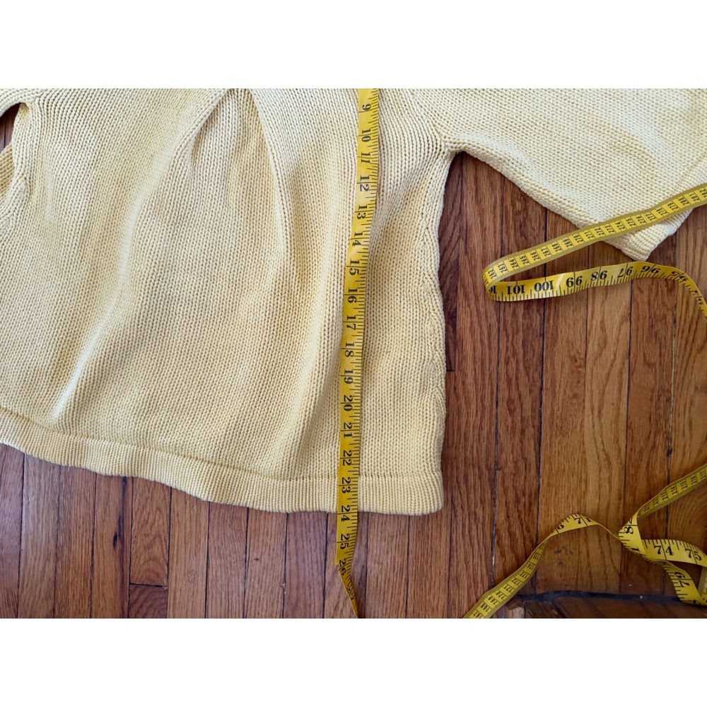 Jillian & Nicole Butter Yellow Cable Knit Button Front Cardigan Sweater Size M - Picture 7 of 8